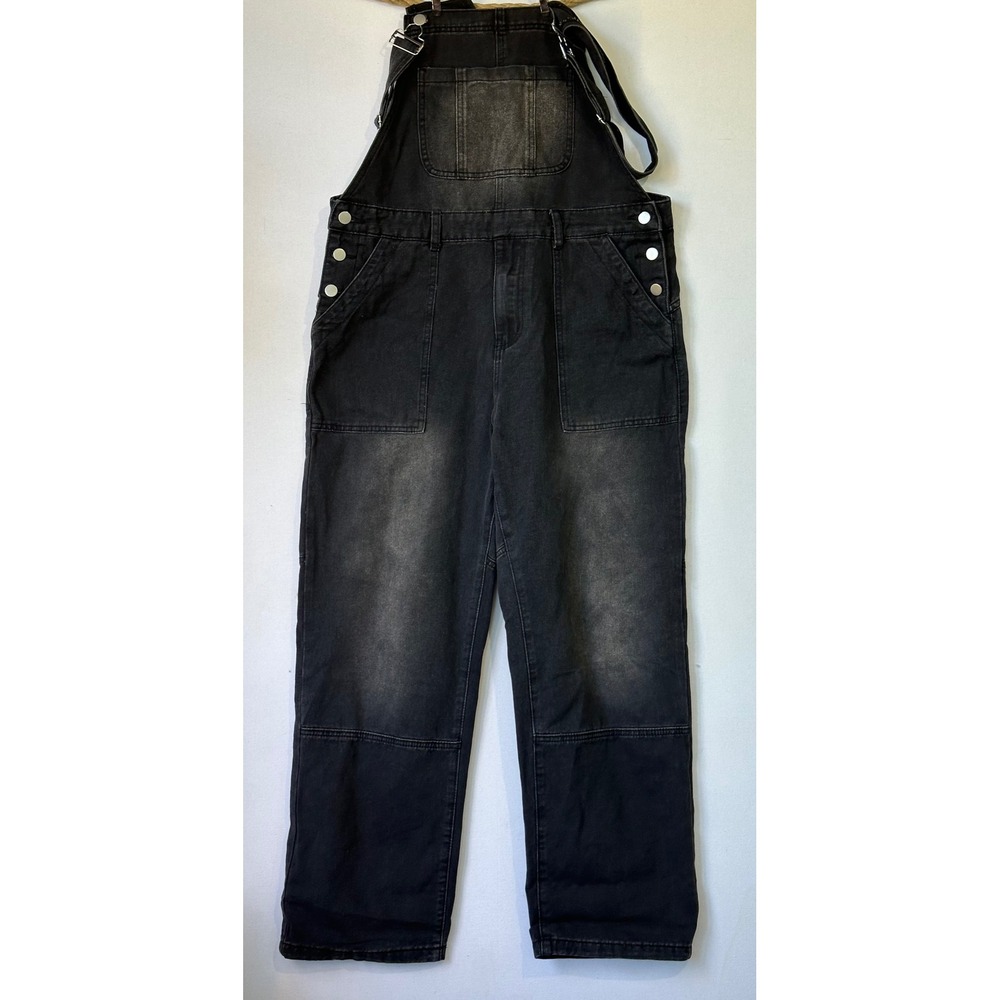 Runcati Denim Overalls Acid Wash Workwear Womens M Black Excellent
